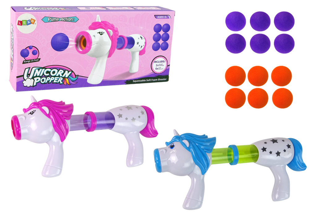 Soft Ball Launcher Gun Unicorn Blue