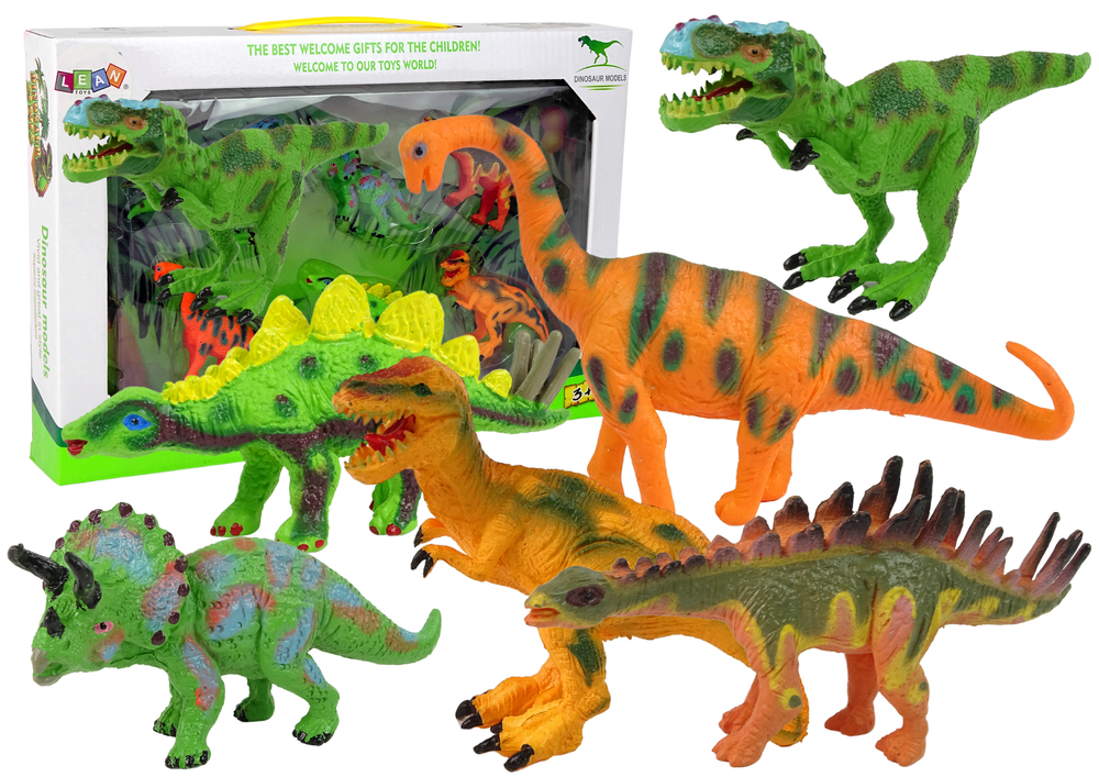 Set of Dinosaur Figures Models 6 Pieces Accessories