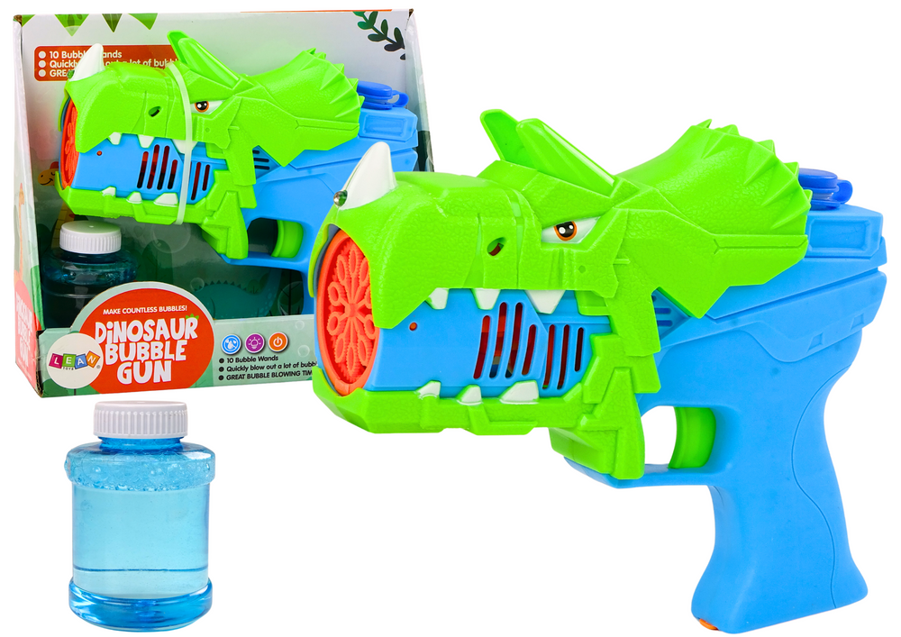 Blue and Green Dinosaur Bubble Gun