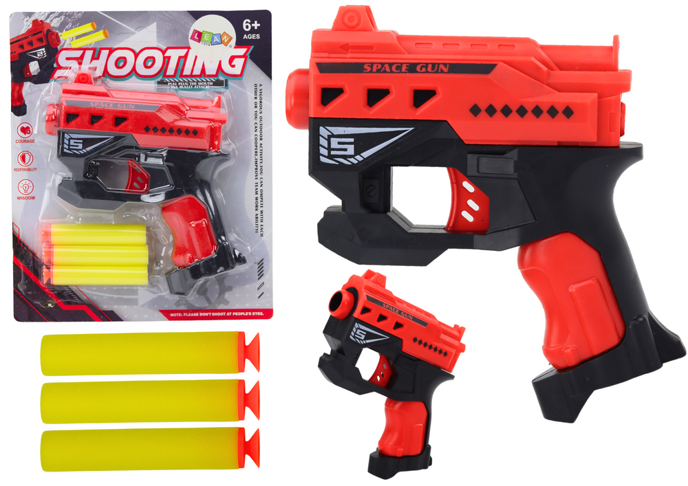 Mini Foam Dart Gun With Suction Cups, Red