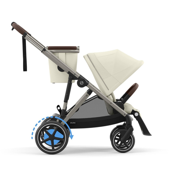 Cybex E-Gazelle S Seashell Beige Коляска для двойняшек