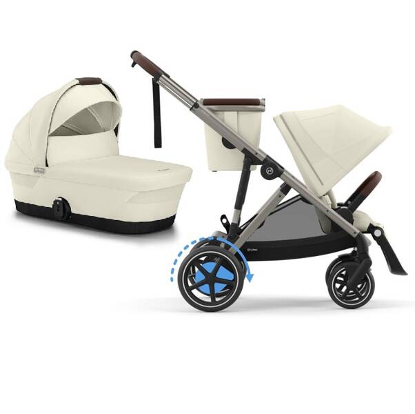 Cybex E-Gazelle S Seashell Beige Коляска для двойняшек