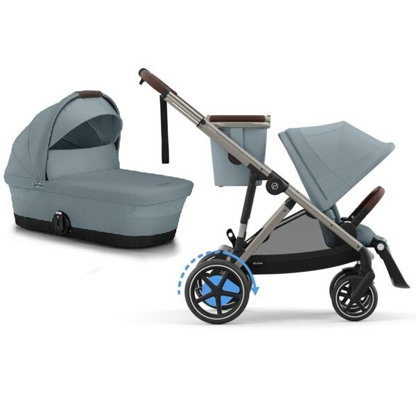 Cybex E-Gazelle S Stormy Blue Коляска для двойняшек