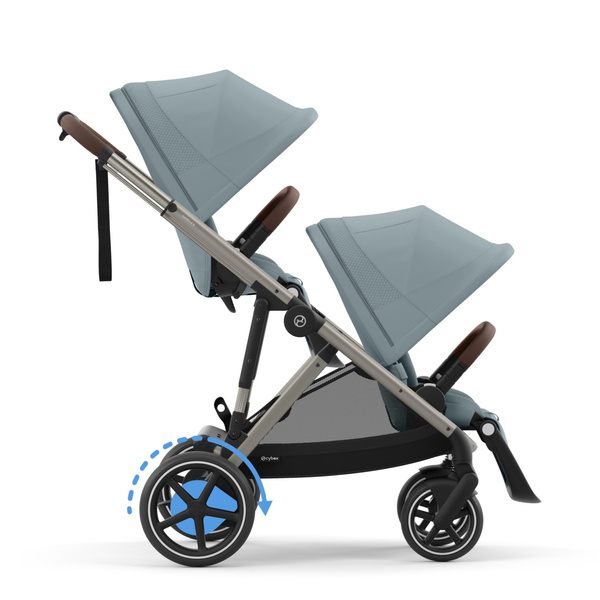 Cybex E-Gazelle S Stormy Blue Коляска для двойняшек