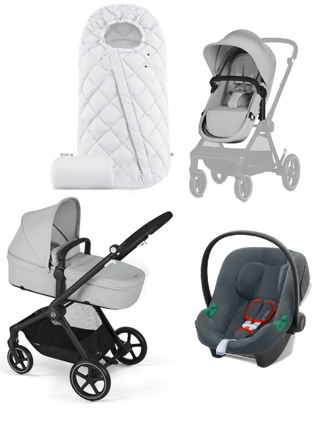 Cybex Eos Basic Lava Grey + Aton B2 I-size + Cybex Snogga 2 Детская коляска 3 в 1