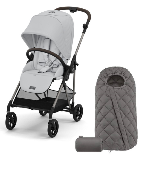 Cybex Melio 2024 Fog Grey Прогулочная коляска + Спальный мешок Snogga