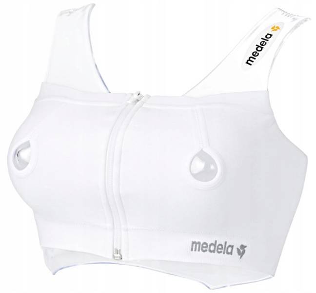 Бесшовный бюстгальтер для сцеживания молока Medela Easy Expression White