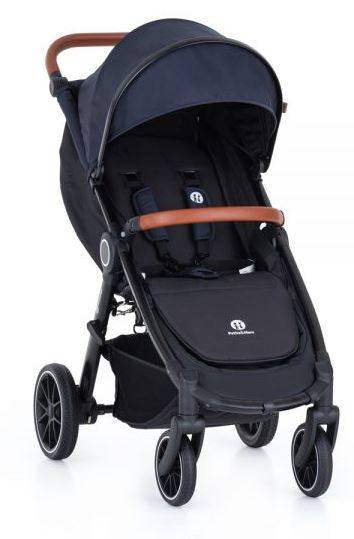 Petite&Mars Stelaż Wózka Spacerowego Street+ RWS Black + Budka Do Wózka Koła Gumowe Anthracite Blue