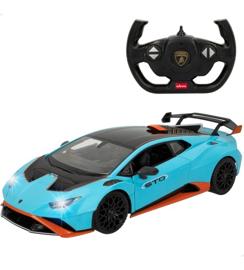 Радиоуправляемая машина LAMBORGHINI HURACAN STO (blue) 1:14 6 напр., фары, двери, капот батарейки, 6+ CB46978