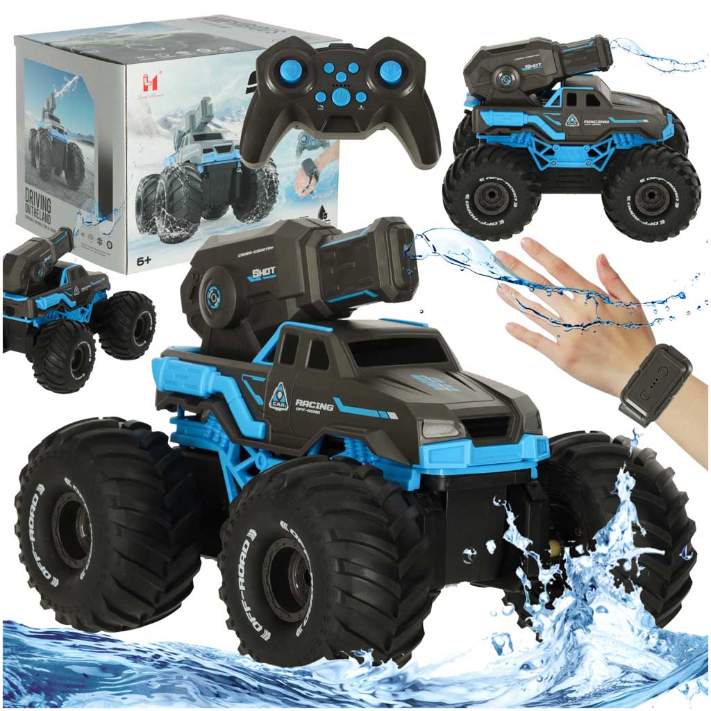 RC auto braukšana pa ūdeni ūdensizturīgs zils