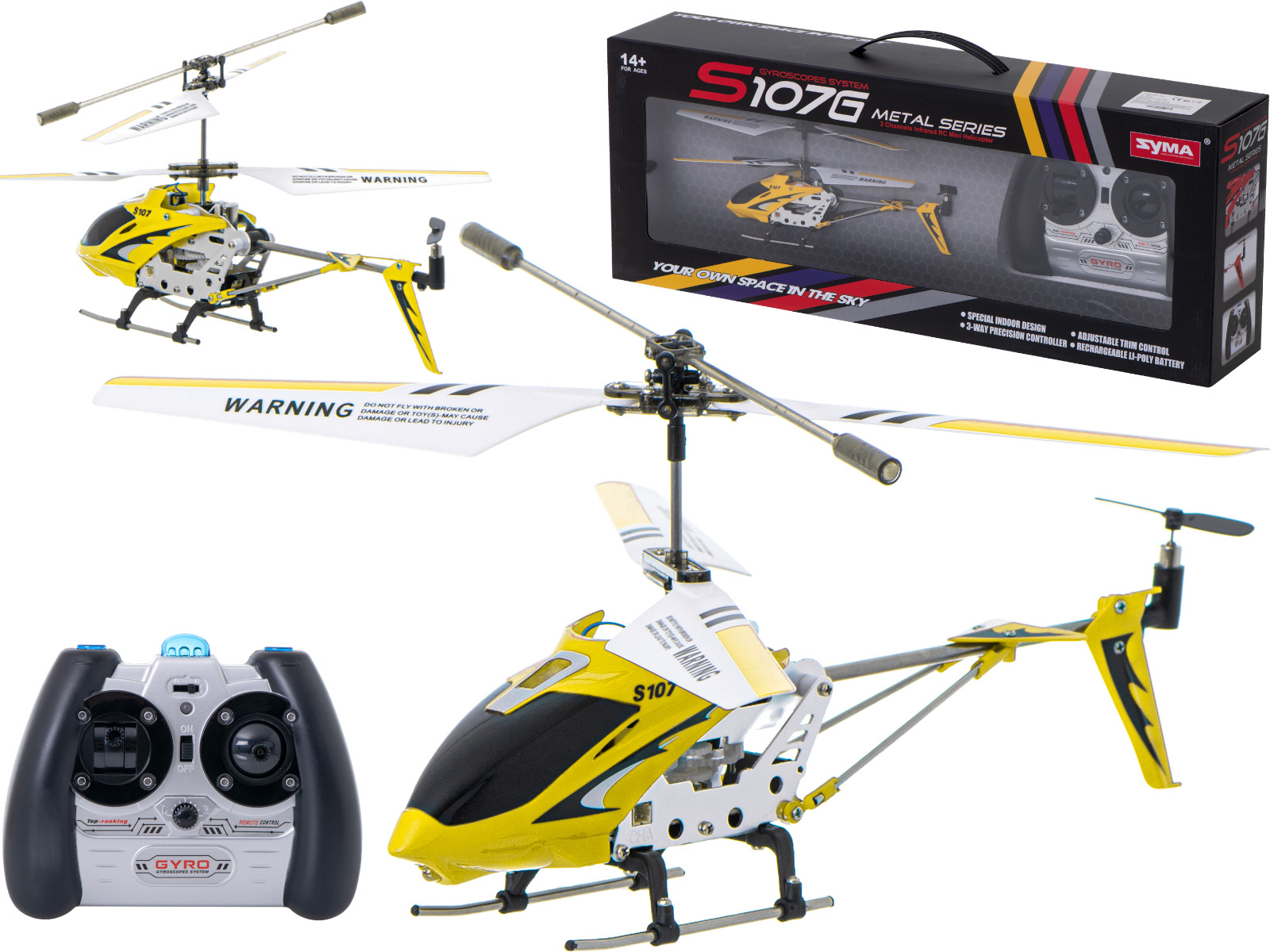 SYMA S107G RC helikopters dzeltens