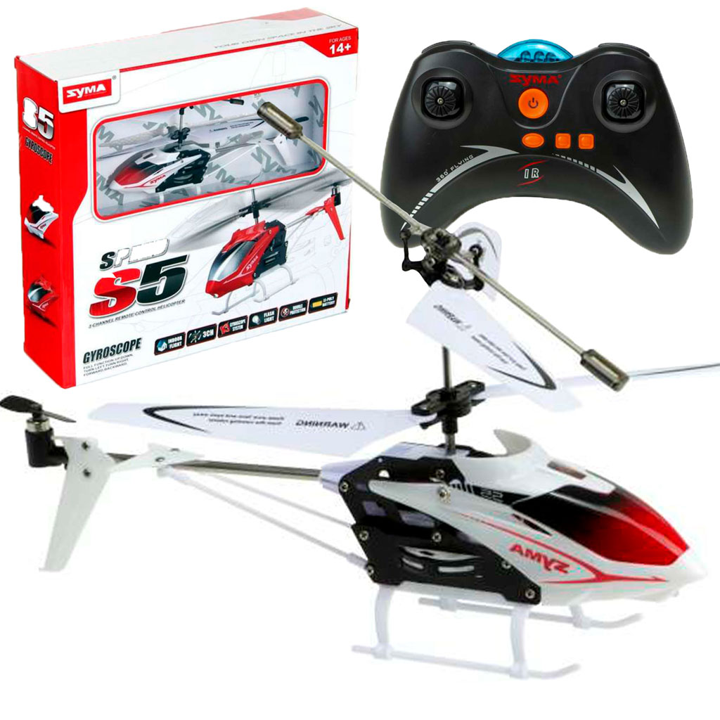 SYMA S5 RC helikopters 3CH balts