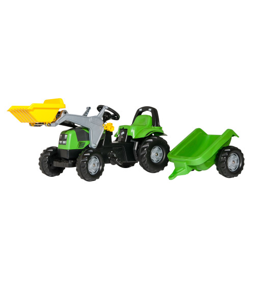 Детский Трактор с педалями с ковшом и прицепом Rolly Toys Rolly KID Deutz  023196