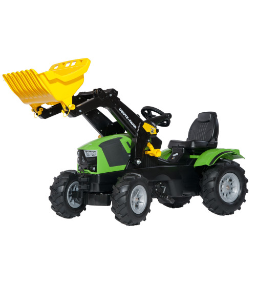 Детский Трактор с педалями с ковшом и надувными колесами Rolly Toys rollyFarmtrac Deutz-Fahr 5120 (3-8 лет)  611218