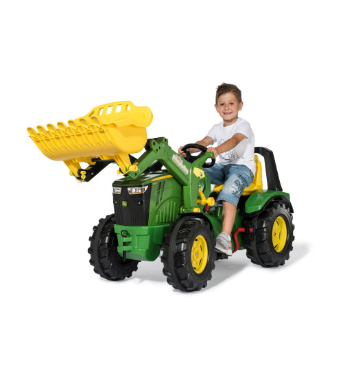 Детский Трактор на педалях с ковшом RollyX-Trac Premium John Deere 8400R (3 - 10 лет)