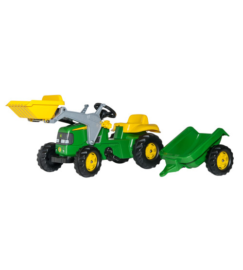 Детский Трактор с педалями и прицепом Rolly Toys Rolly KID John Deere 023110