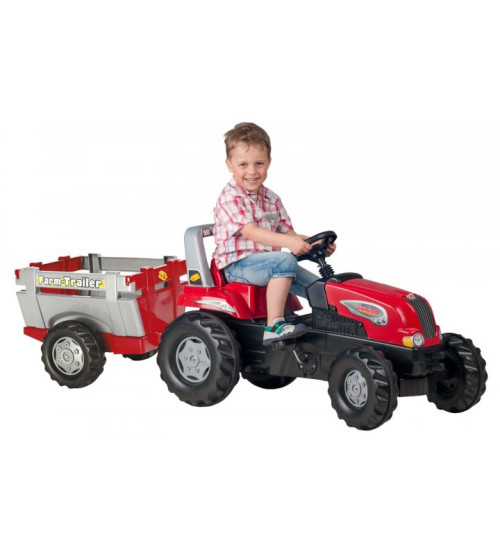 Детский Трактор с педалями и прицепом Rolly Toys rollyFarmtrac Junior RT 800261