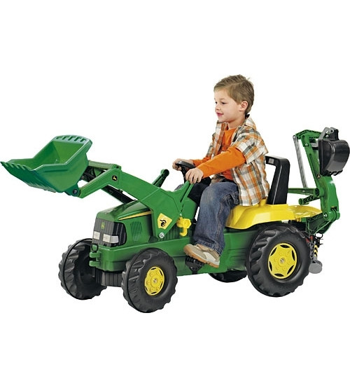 Детский Трактор с педалями и двумя ковшами Rolly Toys rollyJunior John Deere (3-8 лет) 811076