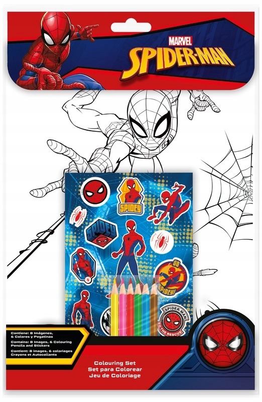 COLOURING SET WITH STICKERS SPIDERMAN